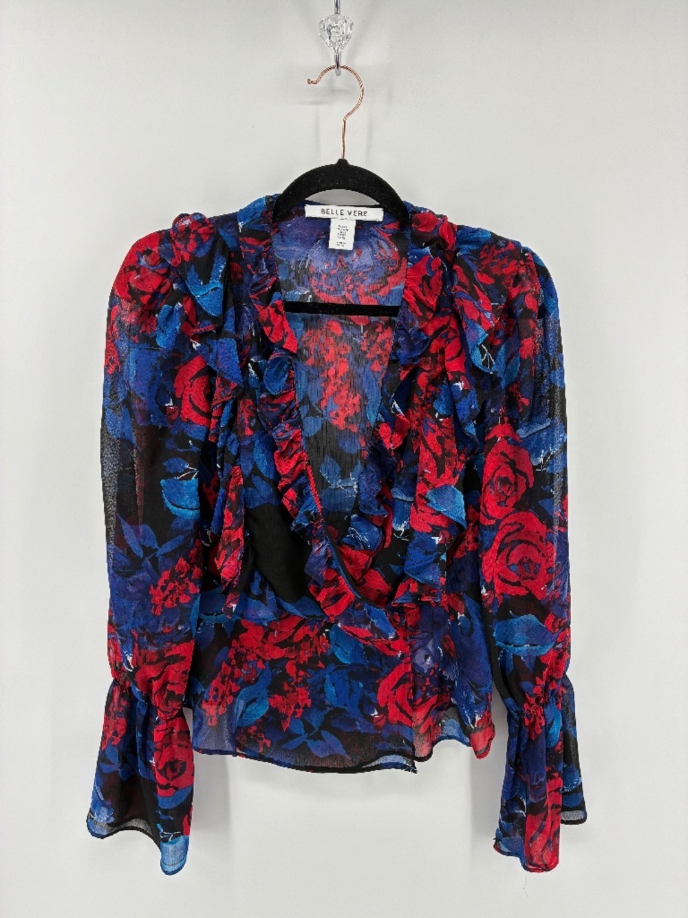 MASSIVE $10 SALE Belle Vere Floral V Neck Ruffle Long Sleeve Blouse